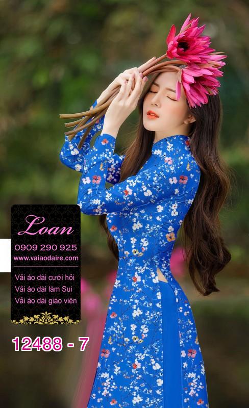 Vải áo dài hoa nhí đẹp