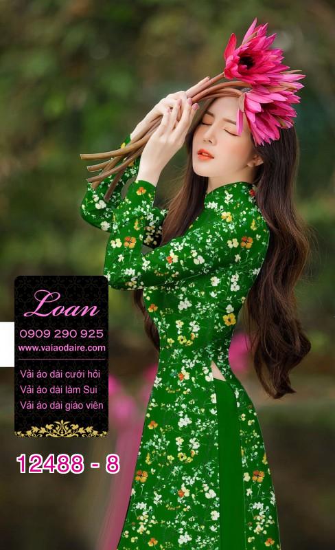 Vải áo dài hoa nhí đẹp