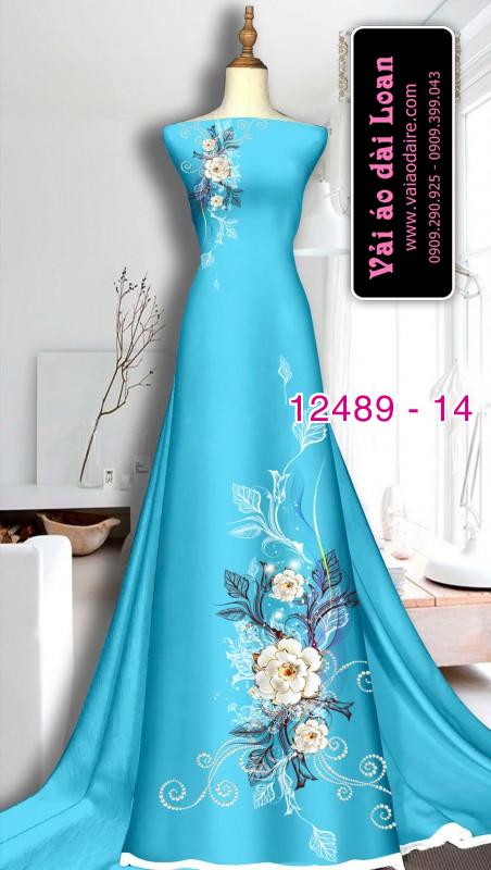 Vải áo dài hoa in 3D