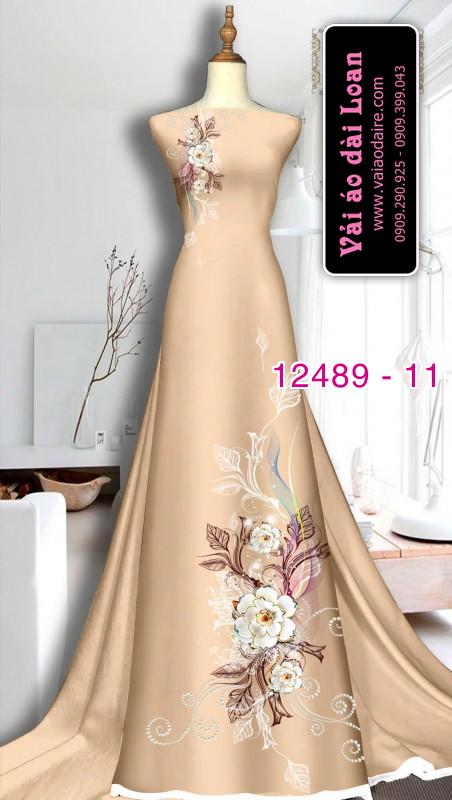 Vải áo dài hoa in 3D