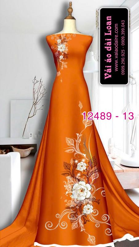 Vải áo dài hoa in 3D