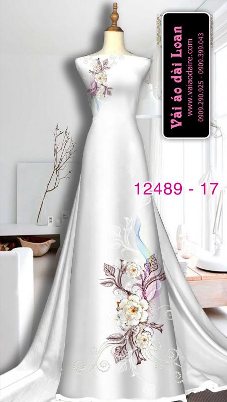 Vải áo dài hoa in 3D