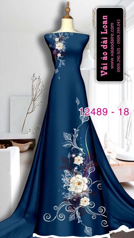 Vải áo dài hoa in 3D