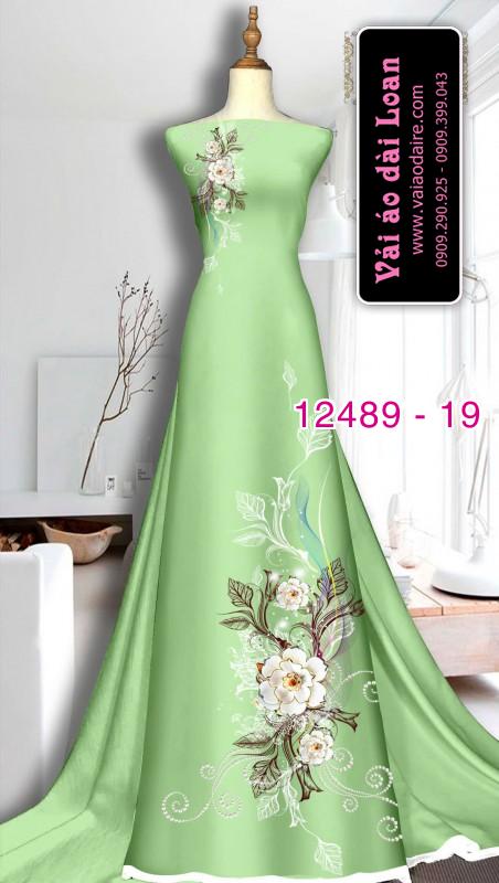 Vải áo dài hoa in 3D