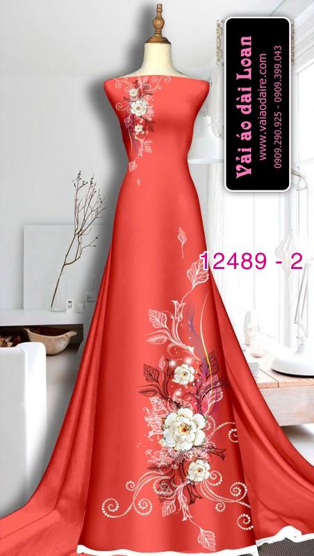 Vải áo dài hoa in 3D