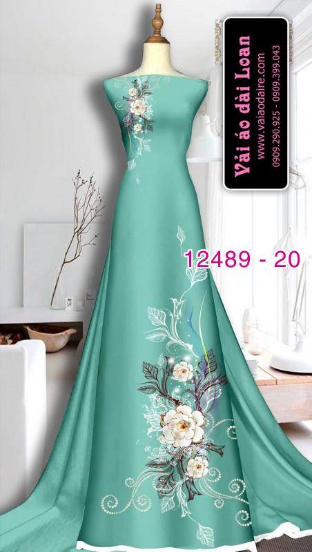Vải áo dài hoa in 3D