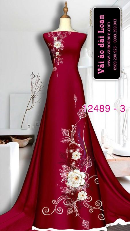 Vải áo dài hoa in 3D