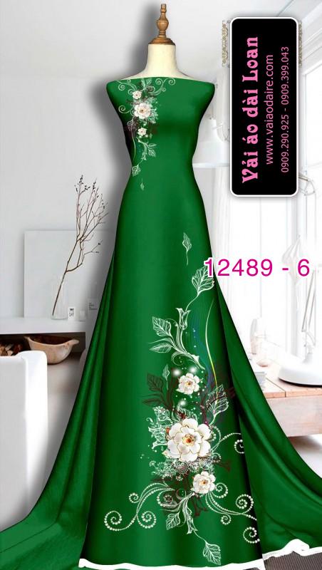 Vải áo dài hoa in 3D