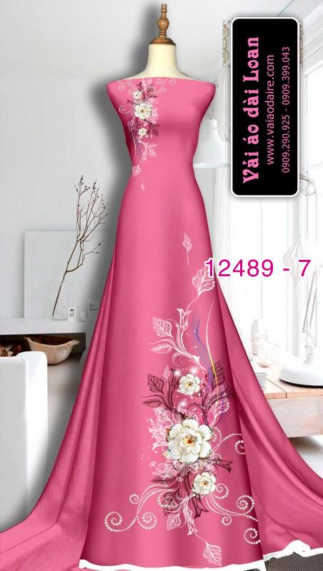 Vải áo dài hoa in 3D