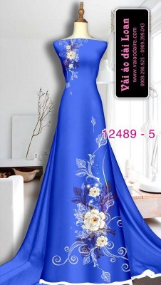 Vải áo dài hoa in 3D-DT 12489