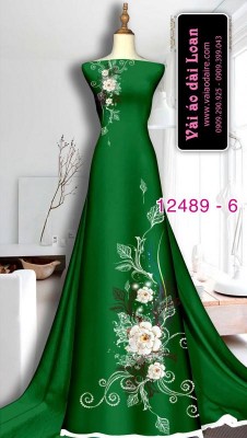 Vải áo dài hoa in 3D-DT 12489