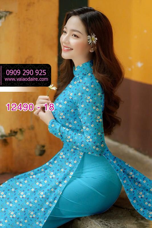 Vải áo dài hoa nhí đẹp