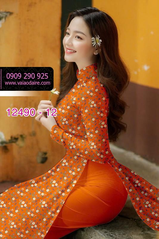 Vải áo dài hoa nhí đẹp