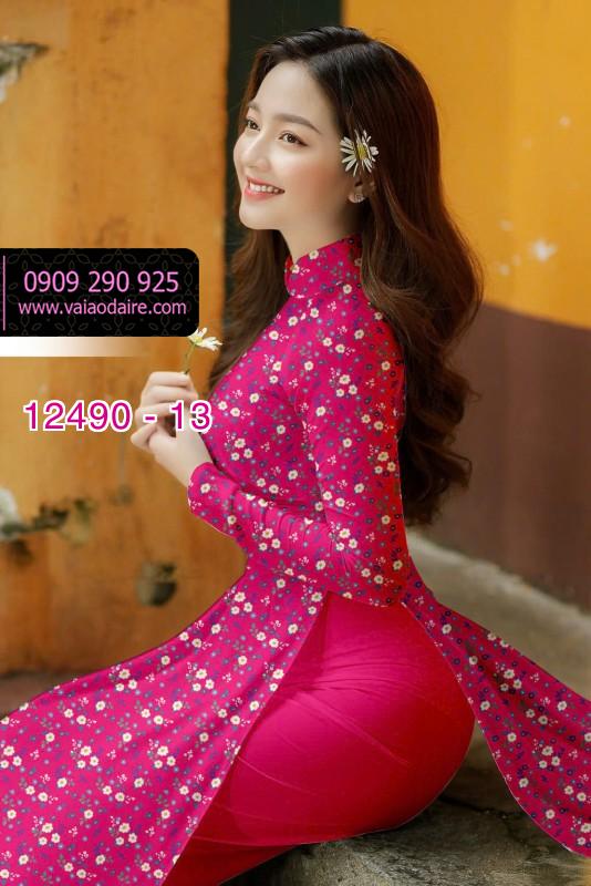Vải áo dài hoa nhí đẹp