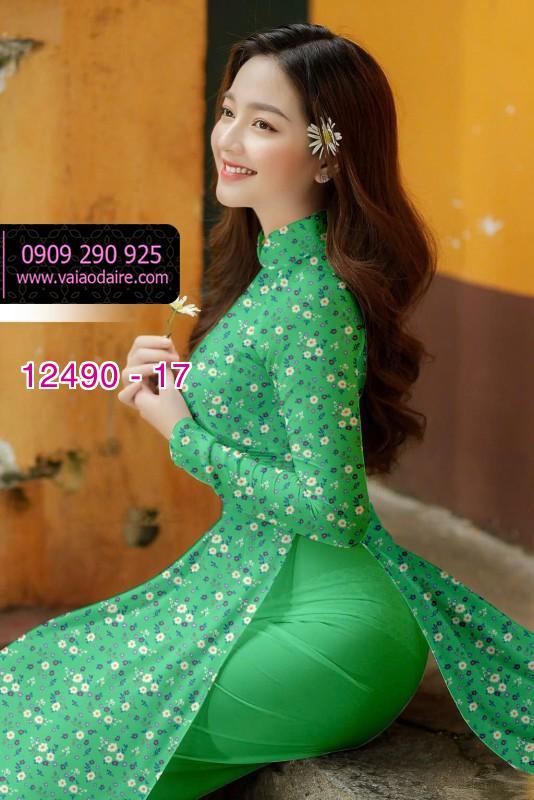 Vải áo dài hoa nhí đẹp