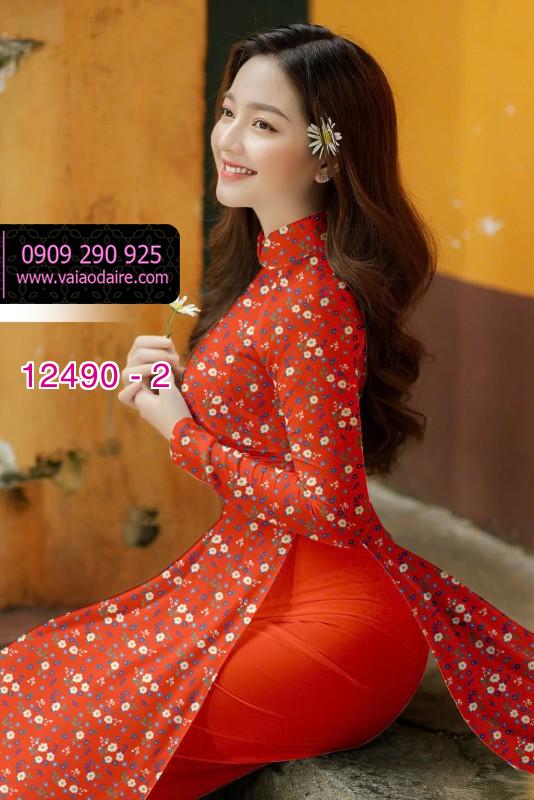 Vải áo dài hoa nhí đẹp