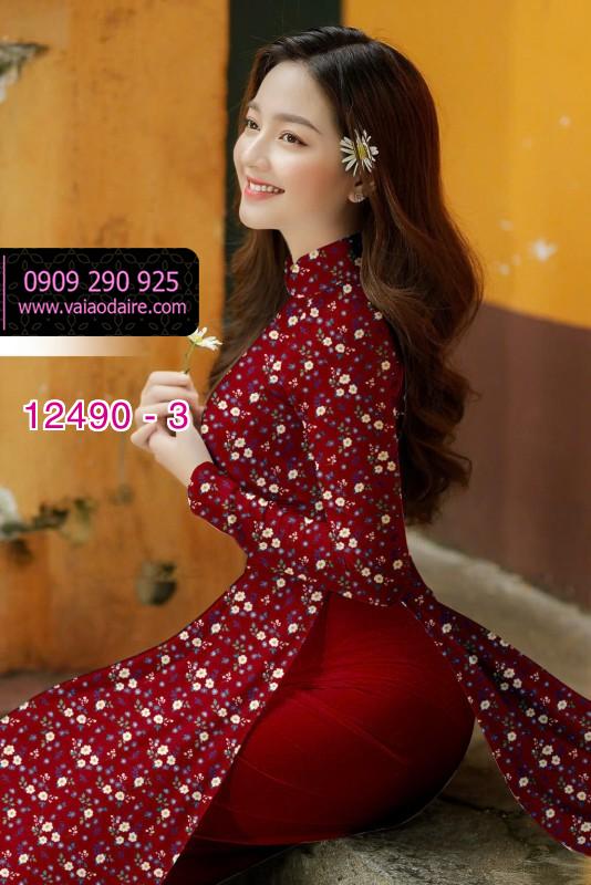 Vải áo dài hoa nhí đẹp