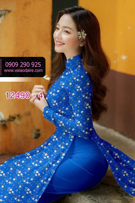 Vải áo dài hoa nhí đẹp