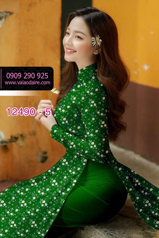 Vải áo dài hoa nhí đẹp