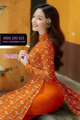 Vải áo dài hoa nhí đẹp-DT 12490