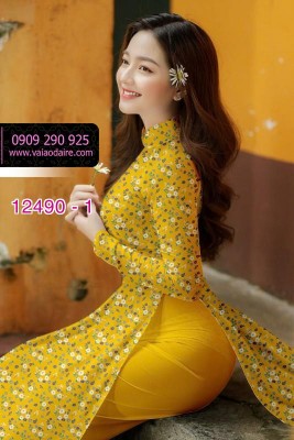 Vải áo dài hoa nhí đẹp-DT 12490