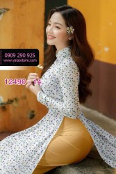Vải áo dài hoa nhí đẹp