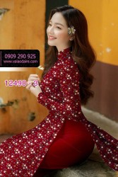 Vải áo dài hoa nhí đẹp