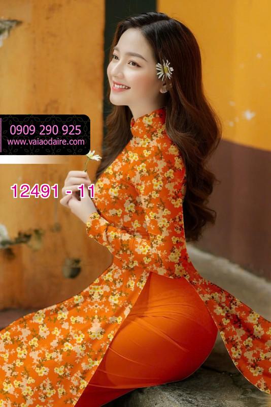 Vải áo dài hoa nhí đẹp