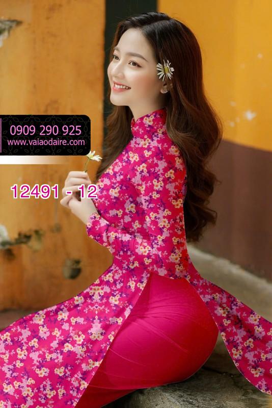 Vải áo dài hoa nhí đẹp