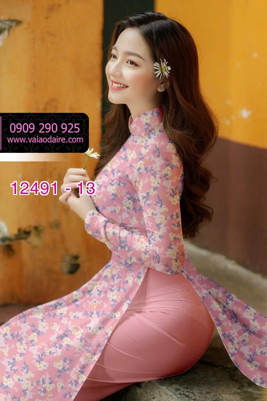 Vải áo dài hoa nhí đẹp