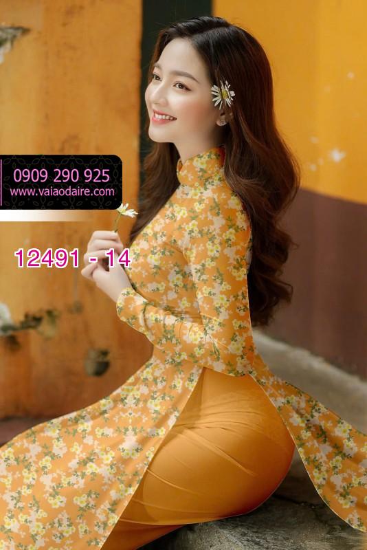 Vải áo dài hoa nhí đẹp