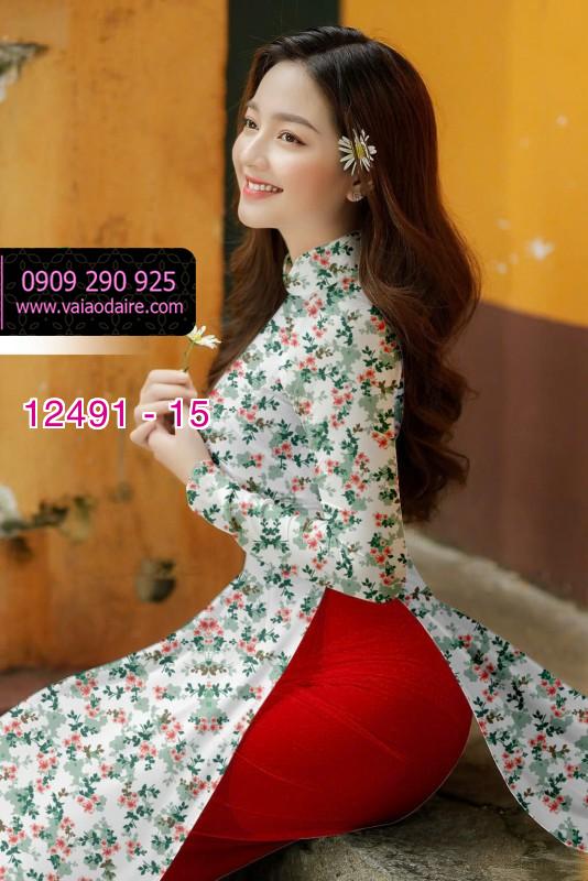 Vải áo dài hoa nhí đẹp