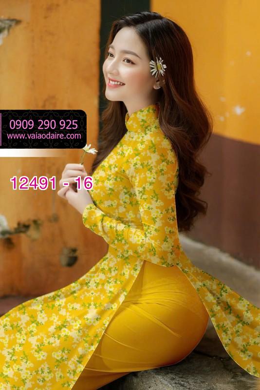 Vải áo dài hoa nhí đẹp