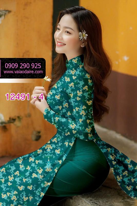Vải áo dài hoa nhí đẹp