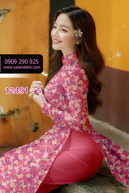 Vải áo dài hoa nhí đẹp