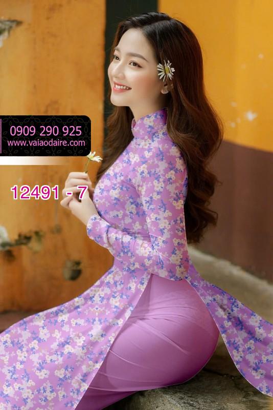 Vải áo dài hoa nhí đẹp