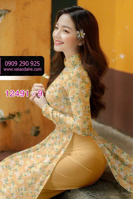 Vải áo dài hoa nhí đẹp