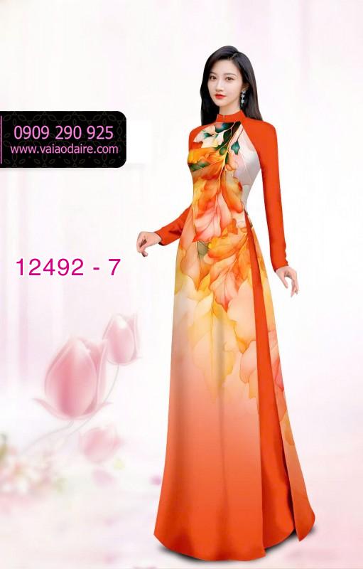 Vải áo dài hoa in 3D