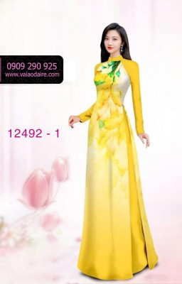 Vải áo dài hoa in 3D-DT 12492
