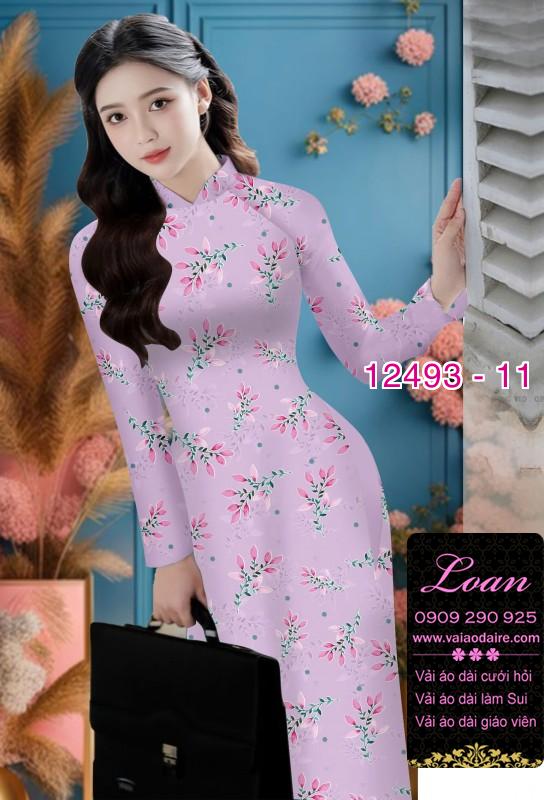 Vải áo dài hoa nhỏ nguyên áo