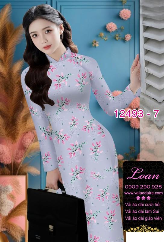 Vải áo dài hoa nhỏ nguyên áo