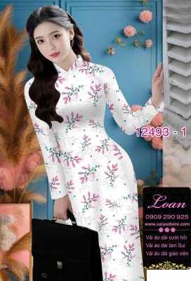 Vải áo dài hoa nhỏ nguyên áo-DT 12493