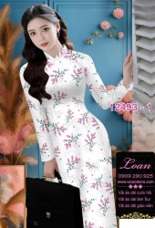 Vải áo dài hoa nhỏ nguyên áo