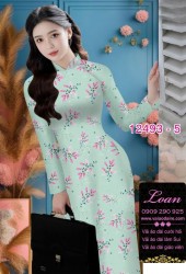 Vải áo dài hoa nhỏ nguyên áo