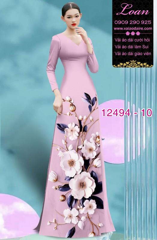 Vải áo dài hoa in 3D cực đẹp