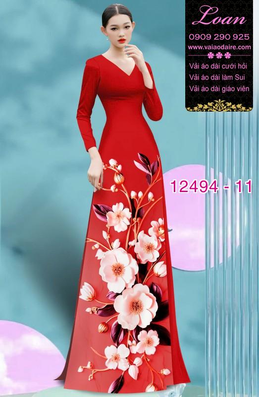 Vải áo dài hoa in 3D cực đẹp