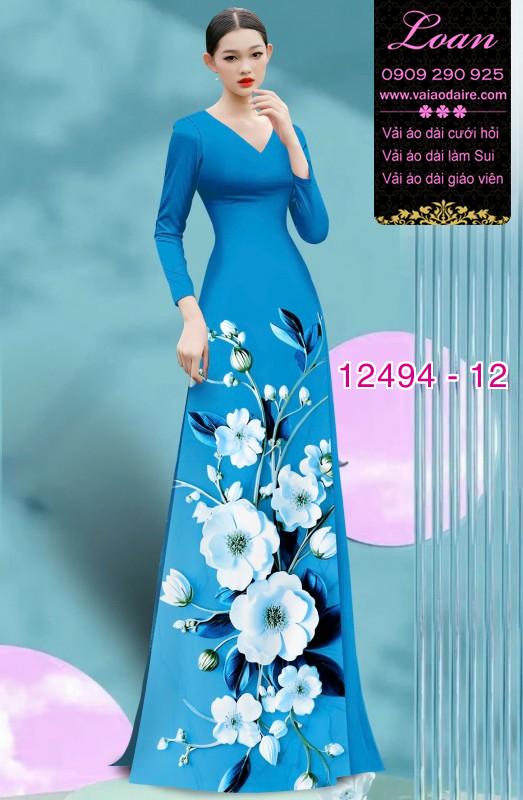 Vải áo dài hoa in 3D cực đẹp