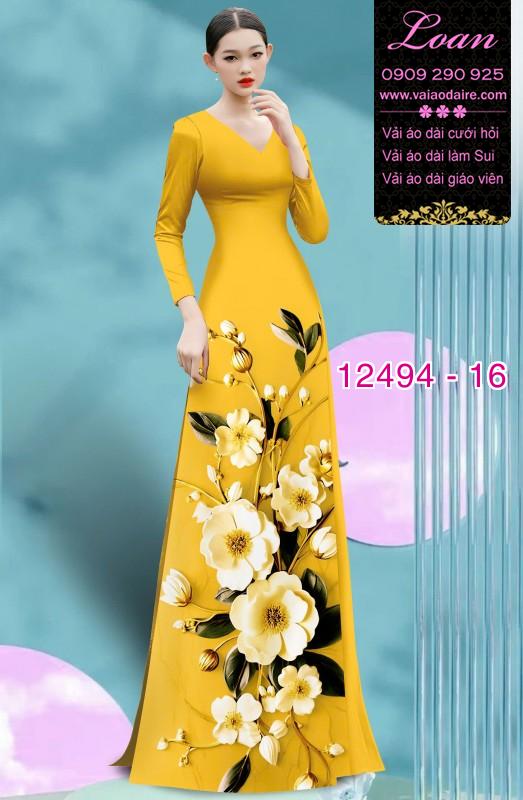 Vải áo dài hoa in 3D cực đẹp