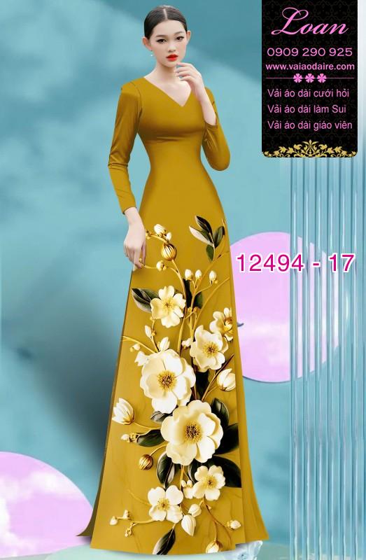 Vải áo dài hoa in 3D cực đẹp