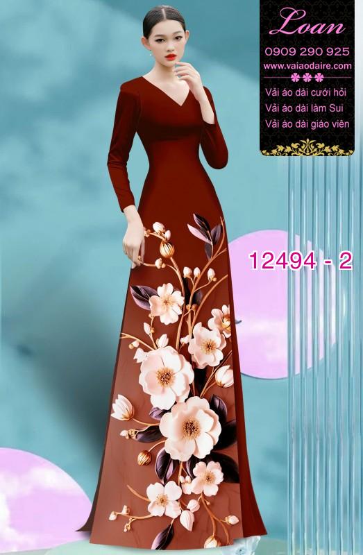 Vải áo dài hoa in 3D cực đẹp